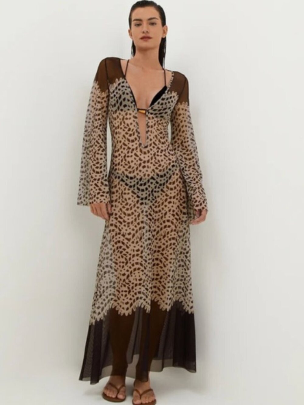 Caroline Constas Mesh Beach Cover Up
